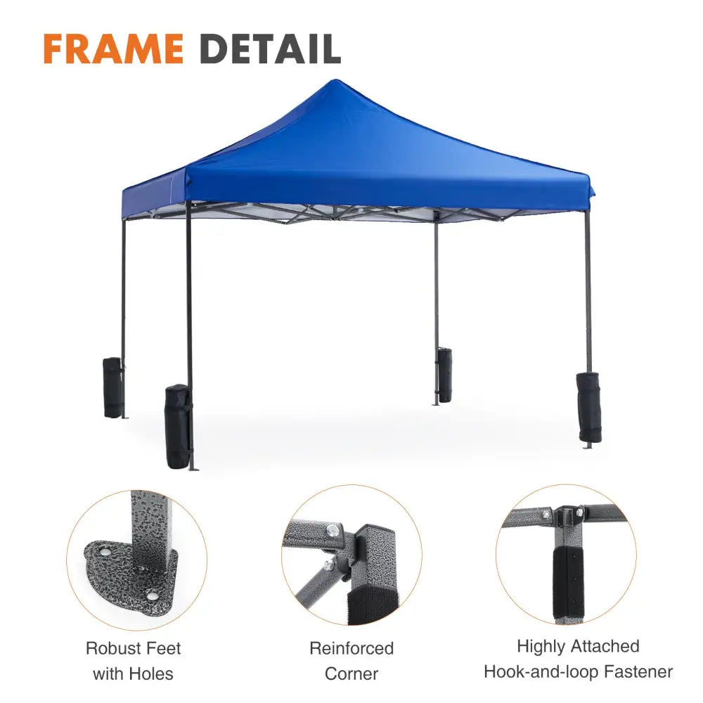 10 X 10ft Up Canopy Tent Easy Setup Outdoor Shade Instant Portable Sun Shelter Canopy Tent For Parties Camping Beach - 5