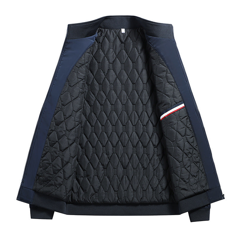 New Middle-aged And Elderly Jacket Men's Coat Cotton Padded Warm Stand Collar Top Clothes Casual Cotton-padded Clothes