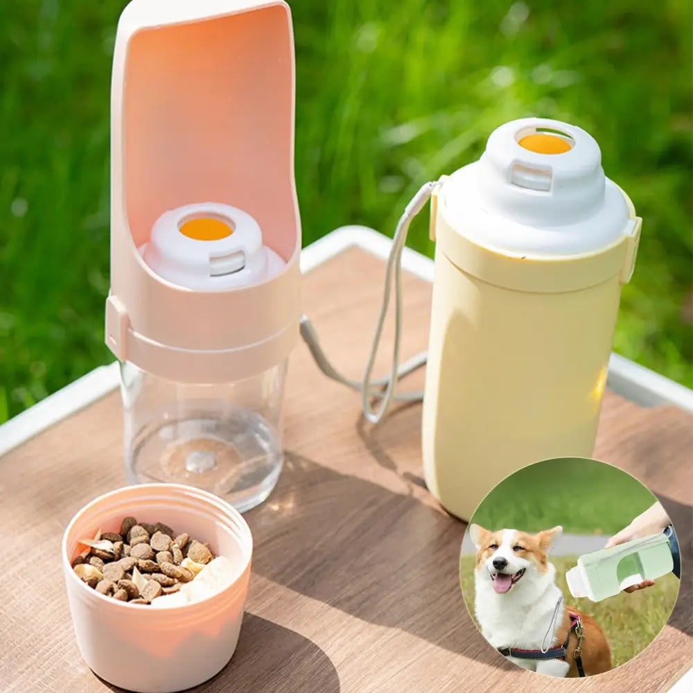 2 In 1 Travel Dog Water Bottle Pet Water Dispenser Feeder Drinking Feeder Dog Outing Water Feeder Pets Outdoor Portable Cup Pet Products Beyond Trends Hub