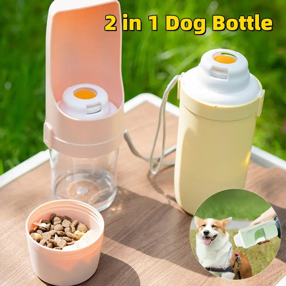 2 In 1 Travel Dog Water Bottle Pet Water Dispenser Feeder Drinking Feeder Dog Outing Water Feeder Pets Outdoor Portable Cup Pet Products Beyond Trends Hub