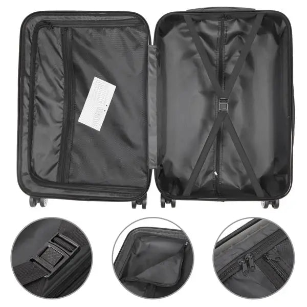 3-in-1 Swivel Wheel With Handle 4 Corner Protectors Trolley Box 20in 24in 28in ABS Aluminum Alloy Trolley Classic Color