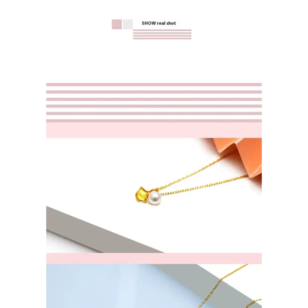3D Hard Pure Gold 999 Pure Gold Ginkgo Leaf Pearl Necklace For Women Beyond Trends Hub