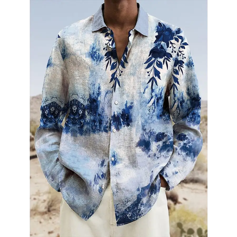 3D Printed Fashion Men's Casual Long-sleeved Shirt Beyond Trends Hub