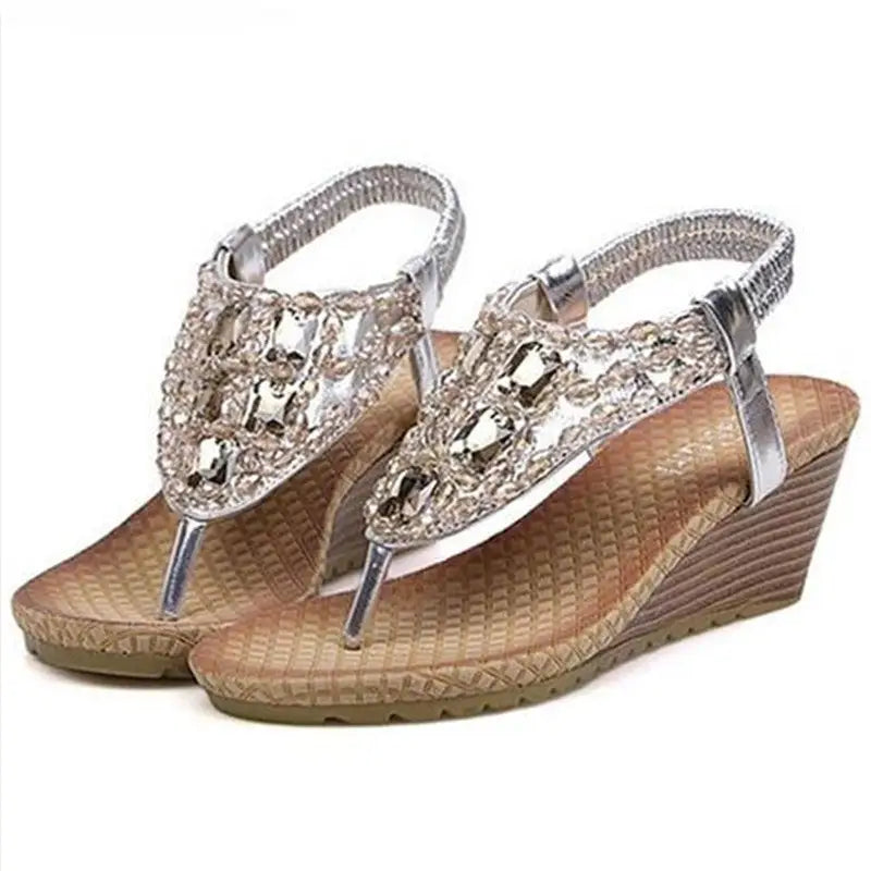 40-42 Plus Size Women’s Sandals Wedge Gold - Silver / 34