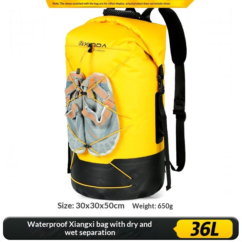 Outdoor Stream-Tracking Backpack With Dry-Wet Separation IPX7 Waterproof Bag