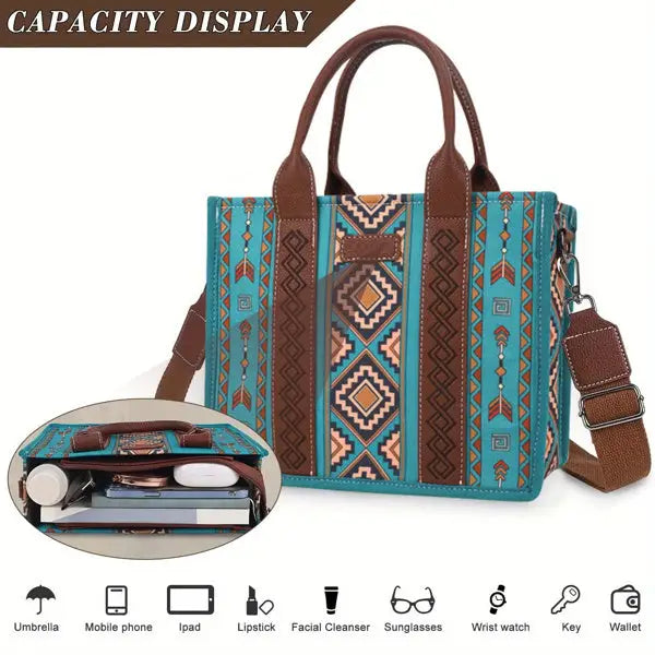 4Pcs Women’s Tote Bag Retro Work Bag Lightweight Bohemian Style Tote Bag - Womens tote bags - 5