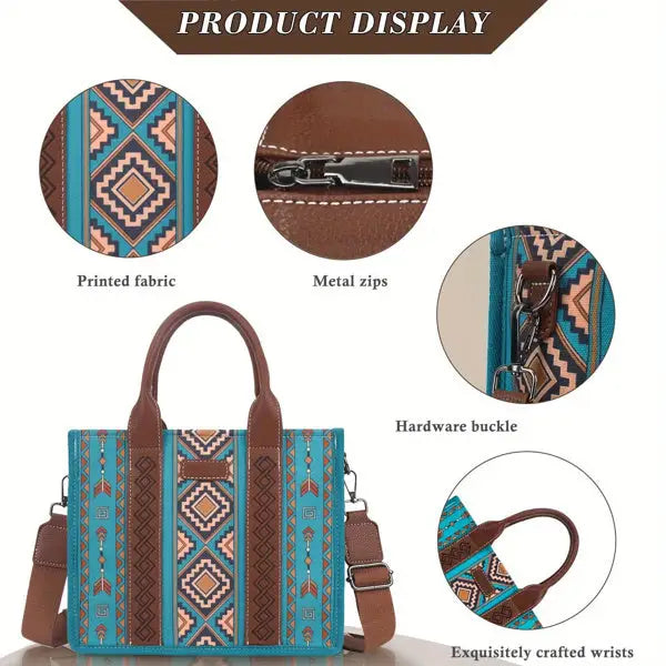 4Pcs Women’s Tote Bag Retro Work Bag Lightweight Bohemian Style Tote Bag - Womens tote bags - 5