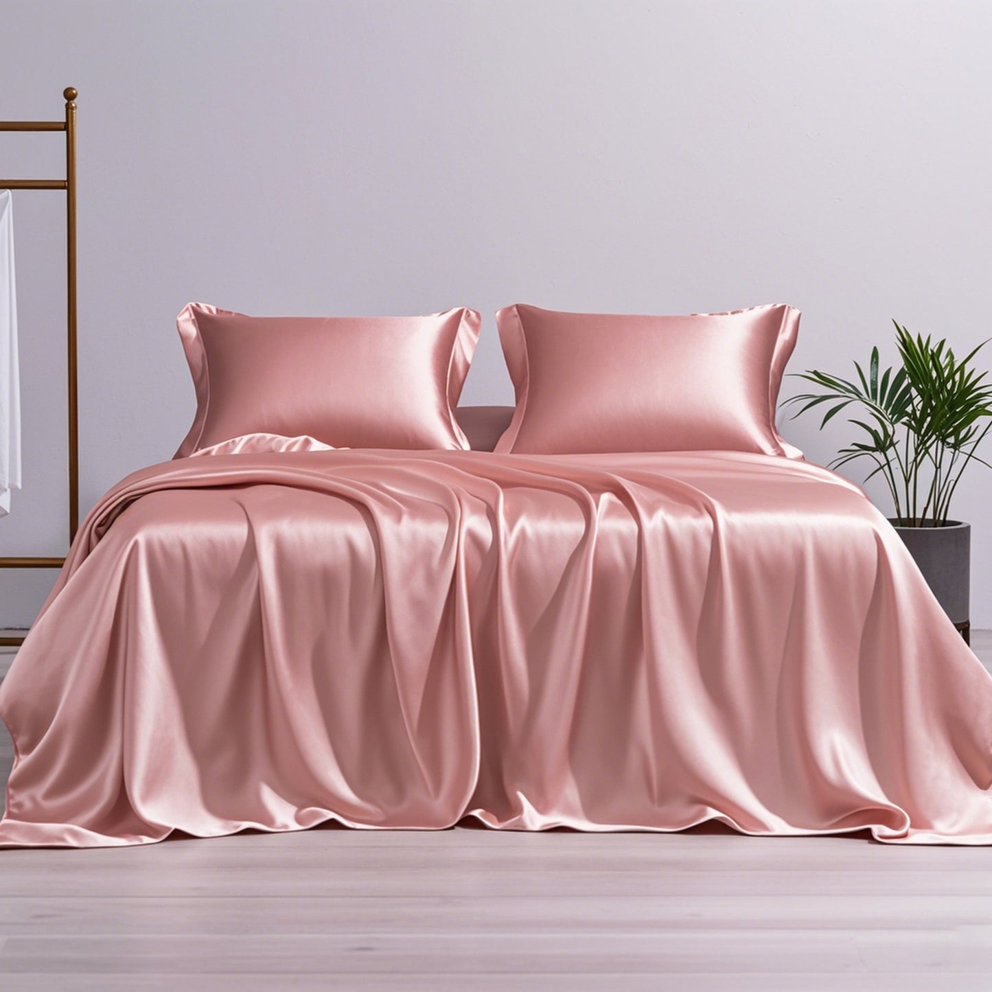 19 M Silk Bed Sheet Fitted Sheet Four-piece Set