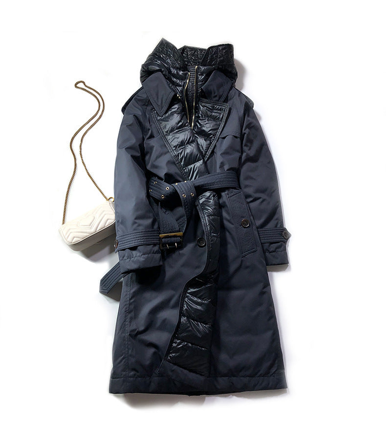 Long lace-up trench coat