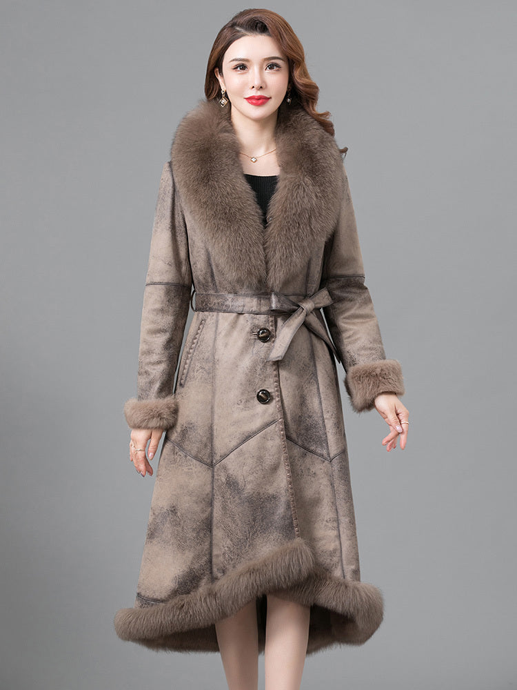 Woman Thickened Coat Real Fur