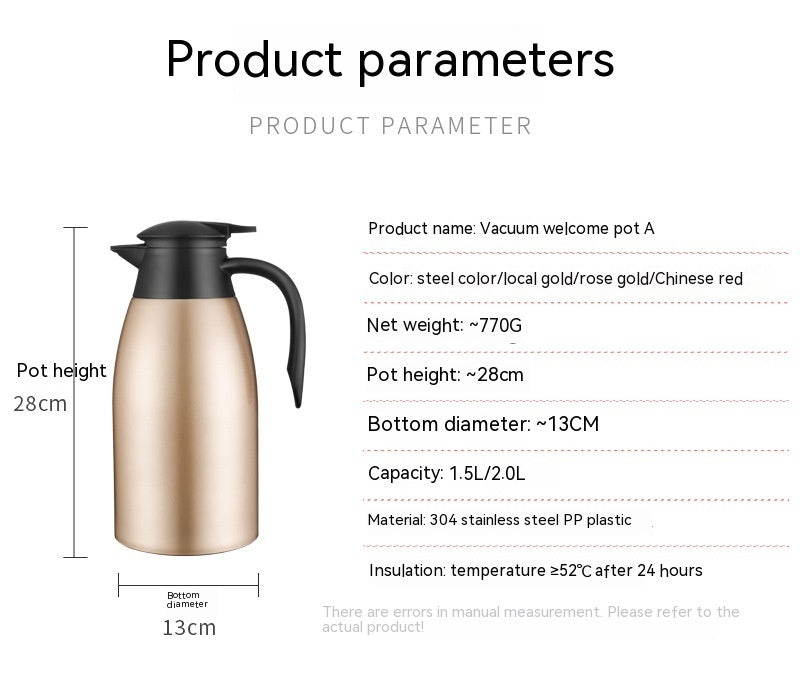 Large Capacity 2L Thermal Insulation Household Stainless Steel Kettle