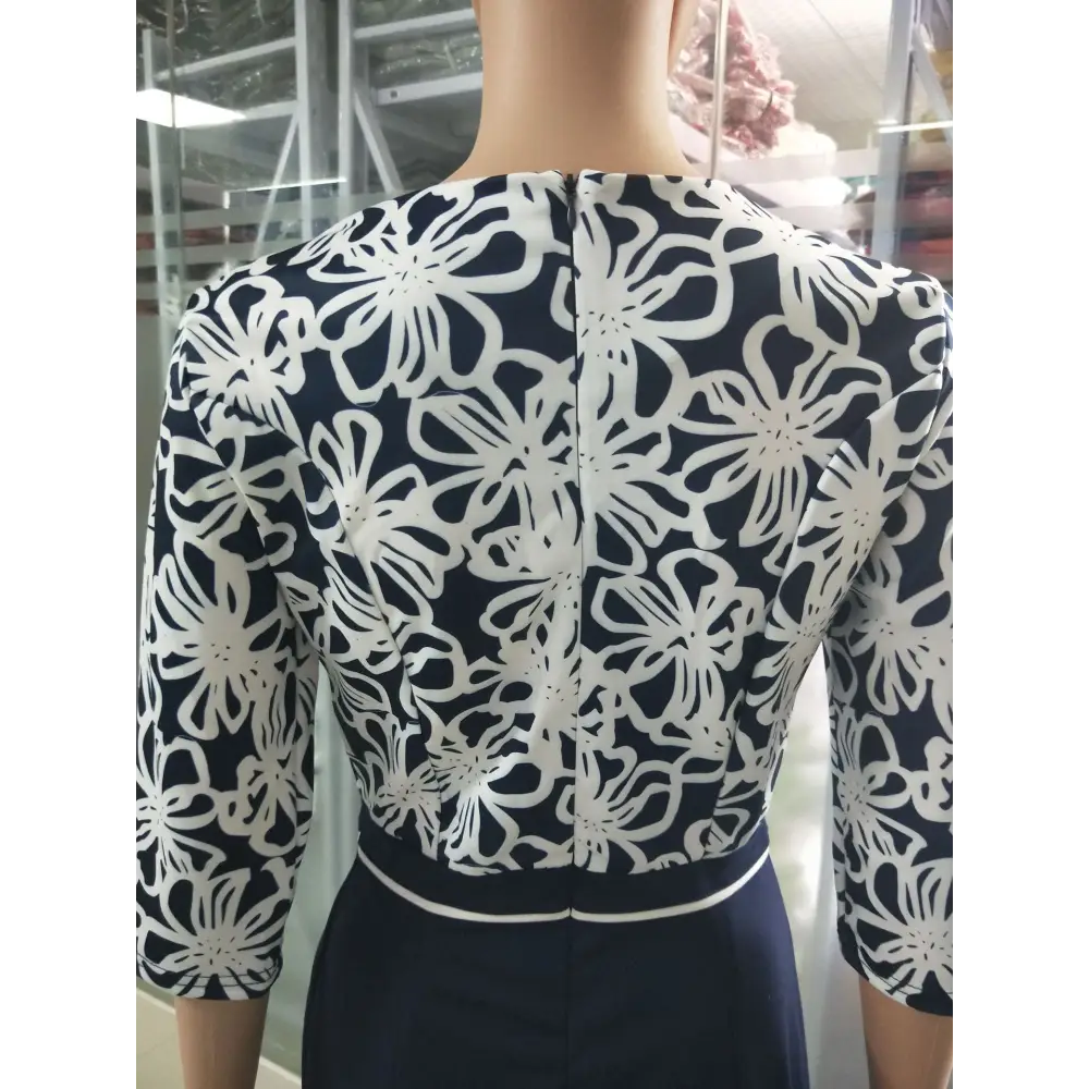 African Plus Size Print Stitching Fake Two-piece Dress