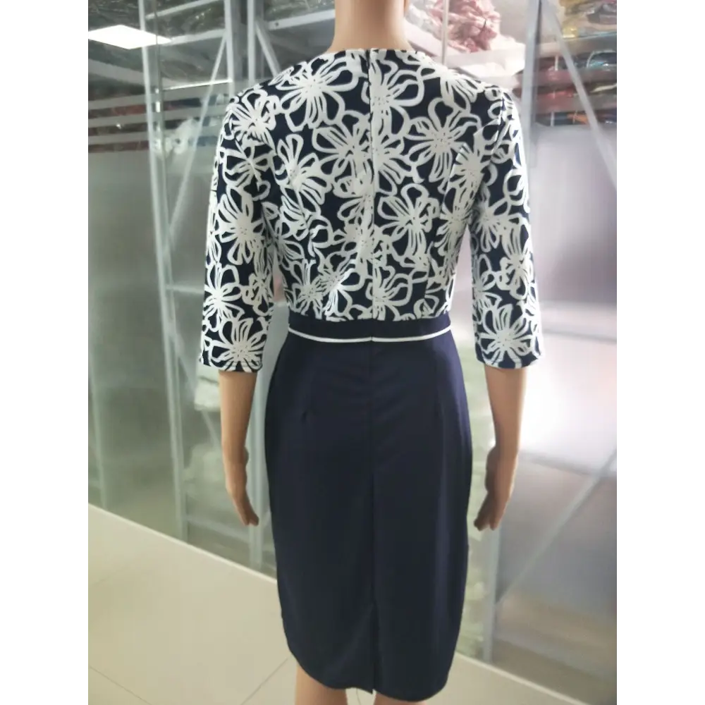 African Plus Size Print Stitching Fake Two-piece Dress