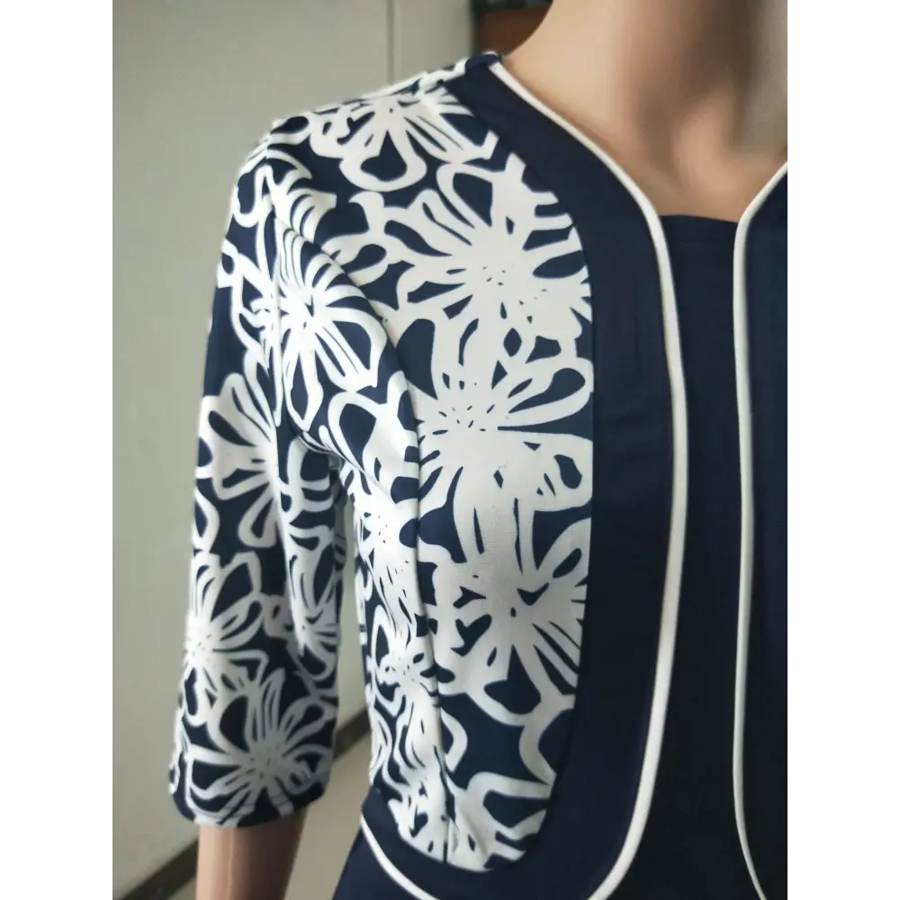 African Plus Size Print Stitching Fake Two-piece Dress