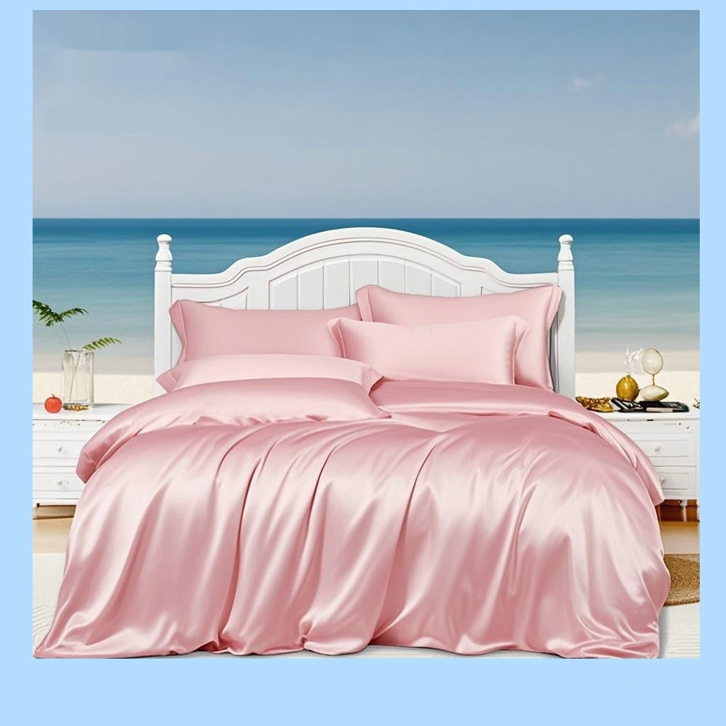 19 M Silk Bed Sheet Fitted Sheet Four-piece Set