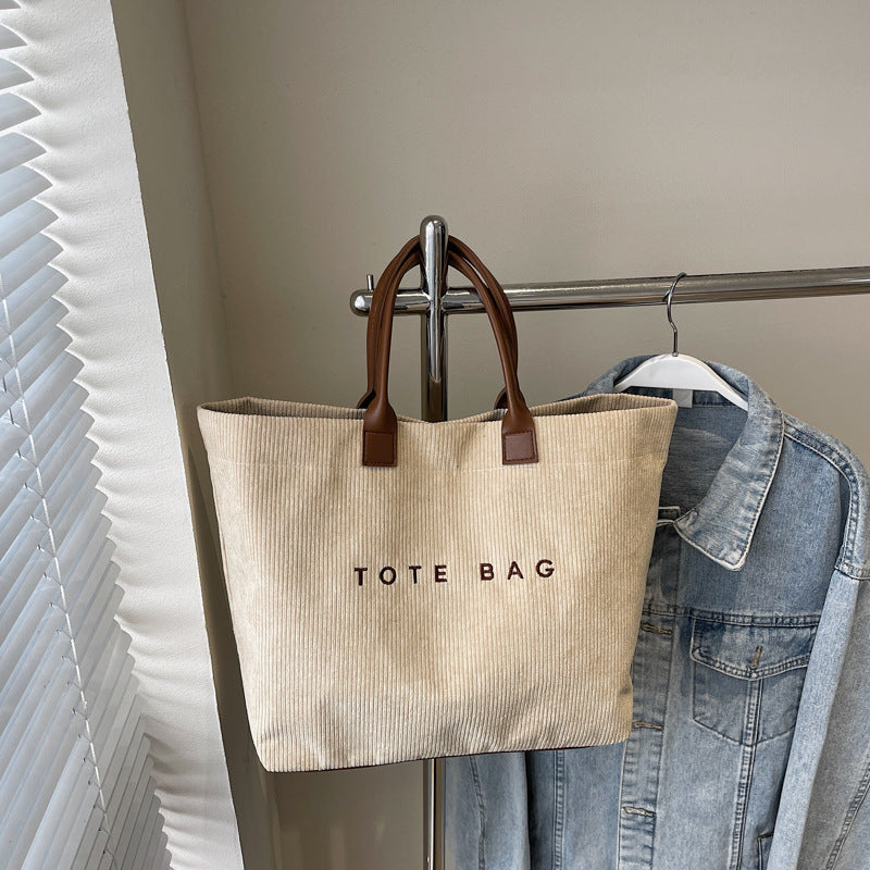 Retro Lettered Casual All-match Tote Bag