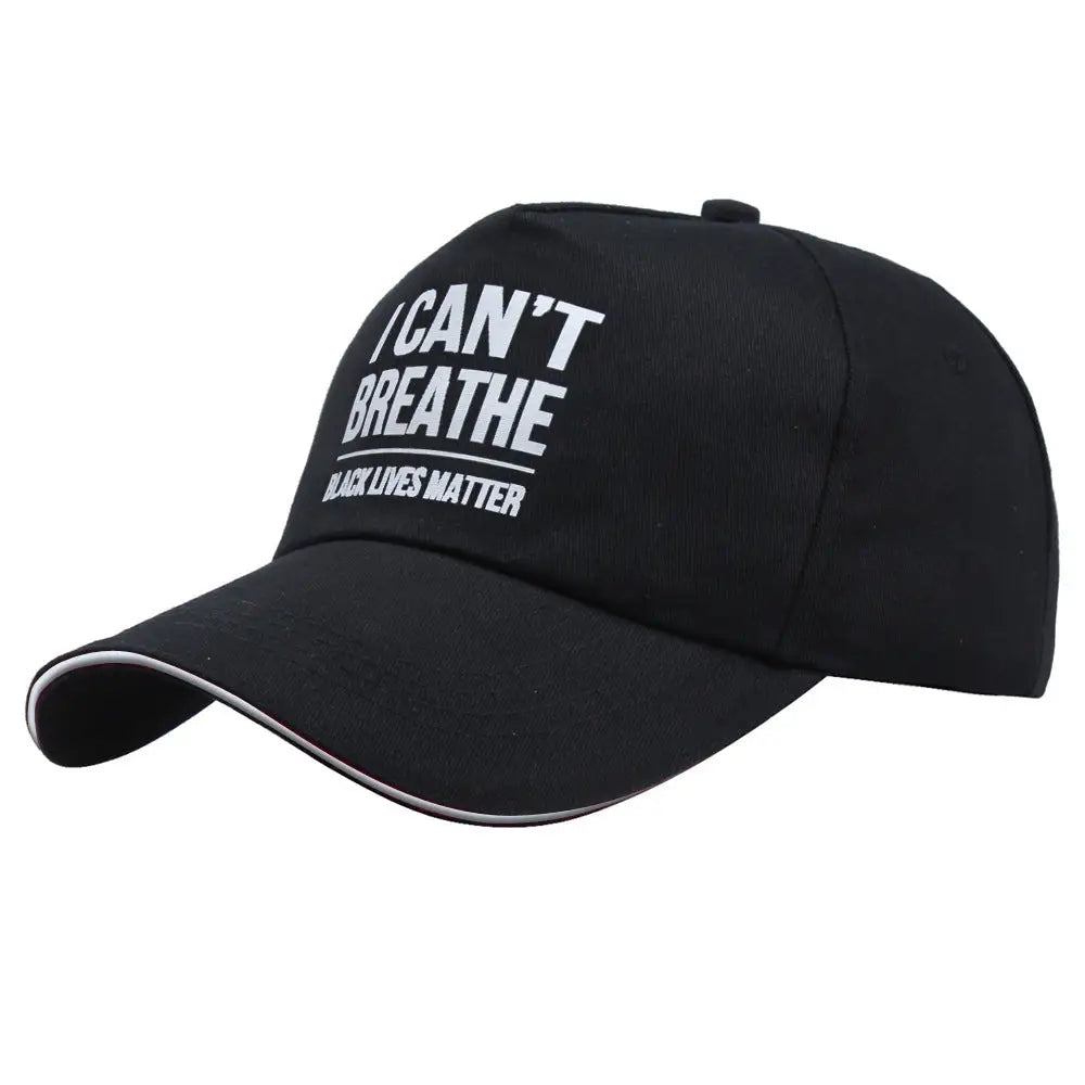 BLACK LIVES MATTER Printed Baseball Cap - White Sandwich Printing 2 / 58cm Adjustable