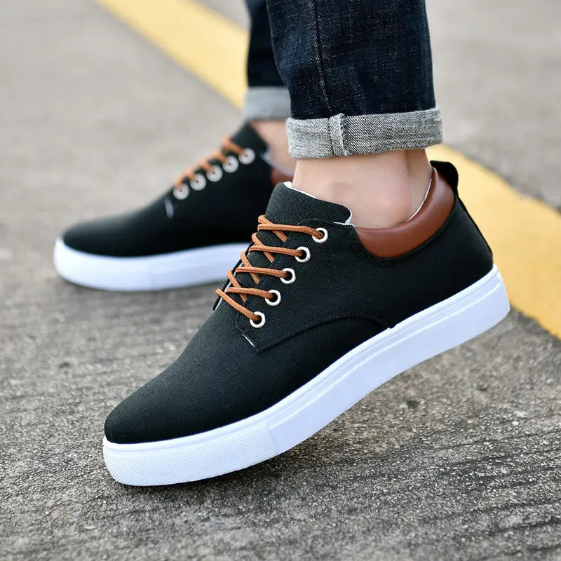 Canvas shoes Korean cloth shoes sports - R009 black / 46