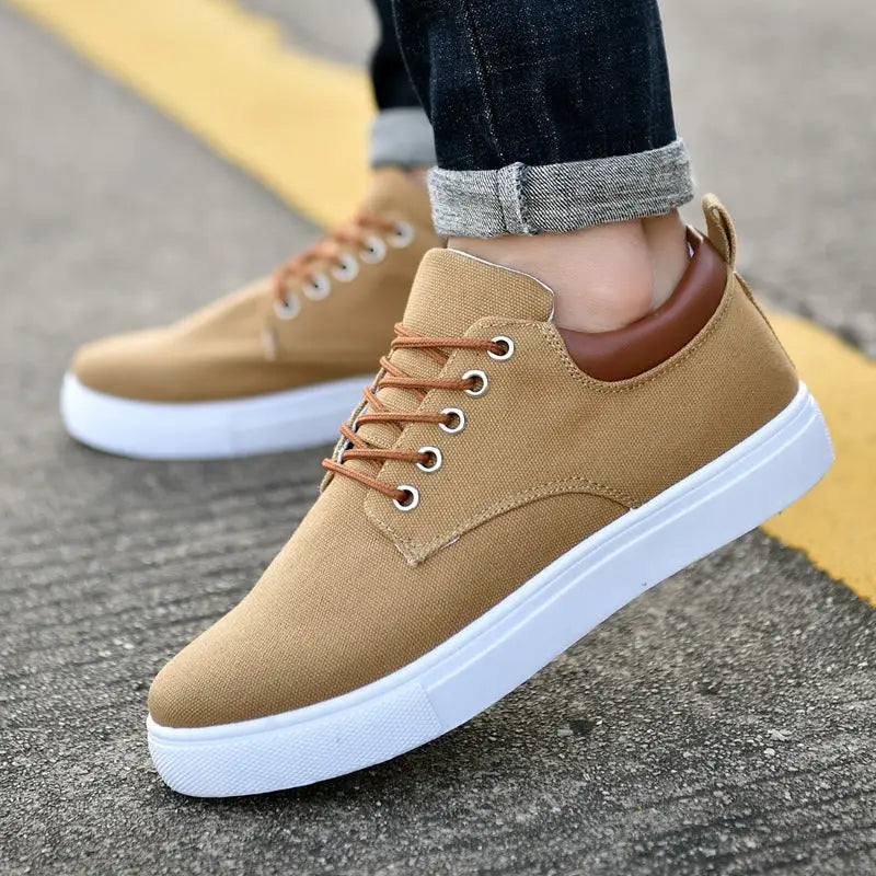 Canvas shoes Korean cloth shoes sports - R009 Khaki / 44