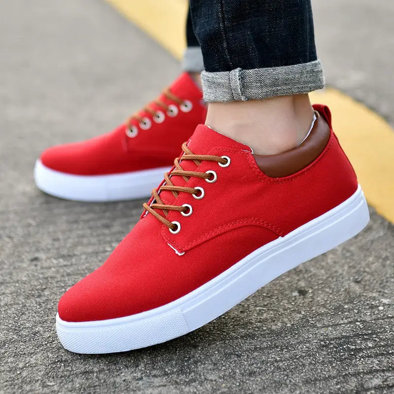 Canvas shoes Korean cloth shoes sports - R009 red / 41