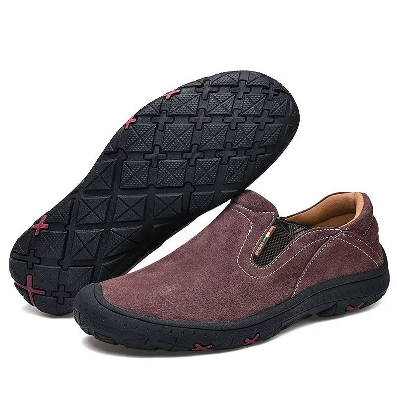 Casual Non-Slip Rubber Soft Sole Hiking Shoes - Brown / 38
