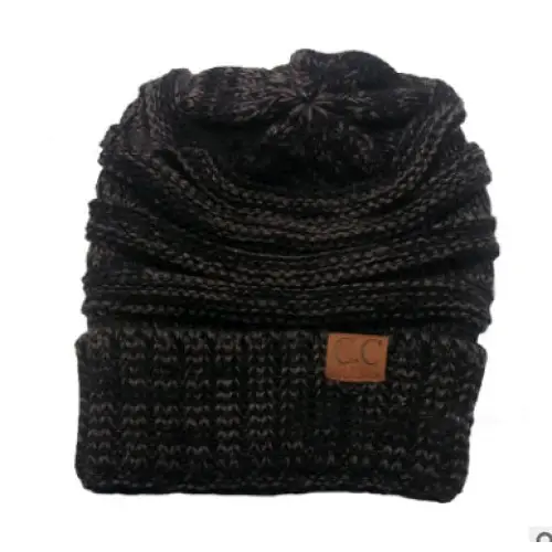 CC Beanies Winter Hats - Mixed line black