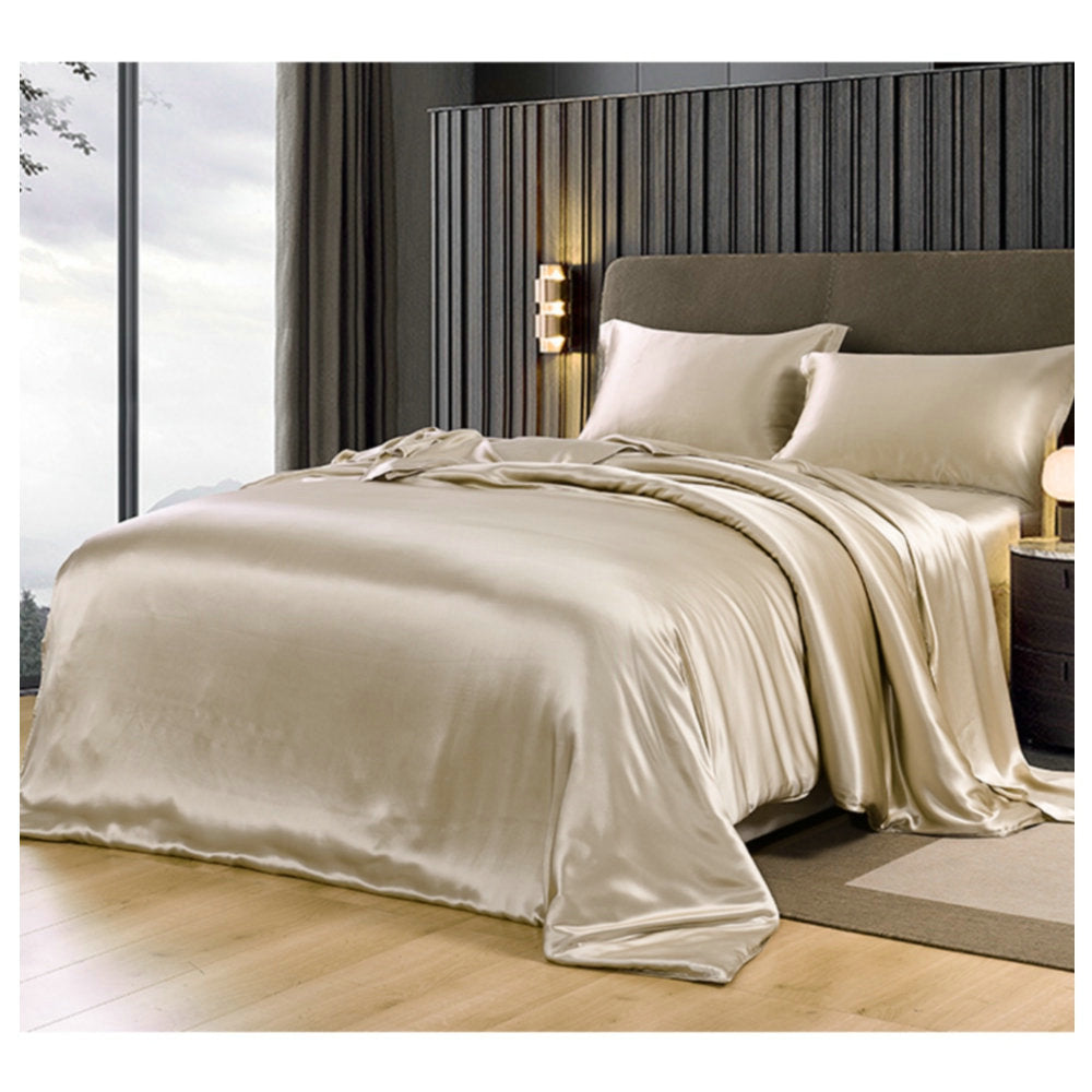 19 M Silk Bed Sheet Fitted Sheet Four-piece Set