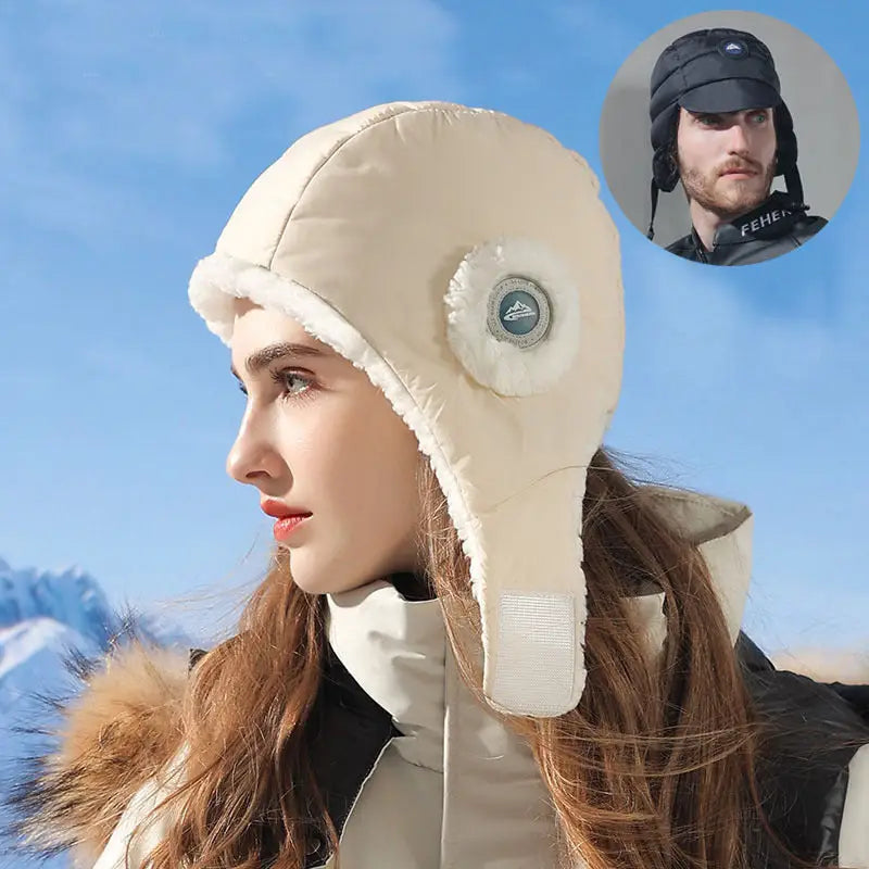 Down Plush Hat For Women Cycling Windproof Waterproof Ear Protection Warm Fashion Hats Winter Thicken Caps Beyond Trends Hub