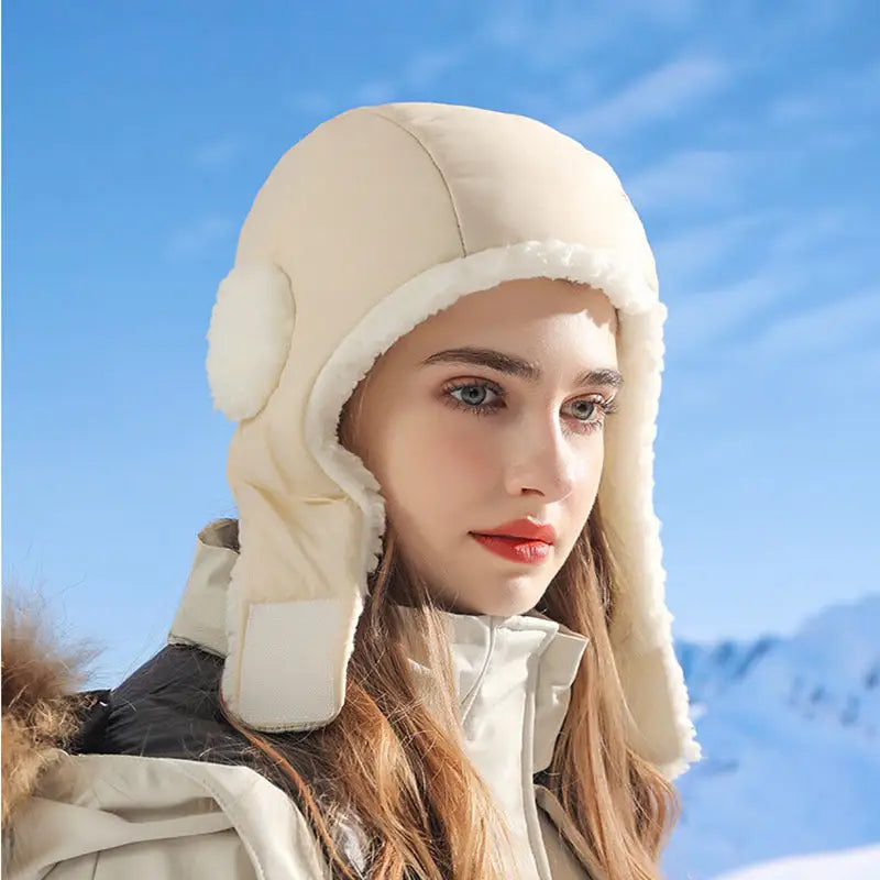 Down Plush Hat For Women Cycling Windproof Waterproof Ear Protection Warm Fashion Hats Winter Thicken Caps Beyond Trends Hub
