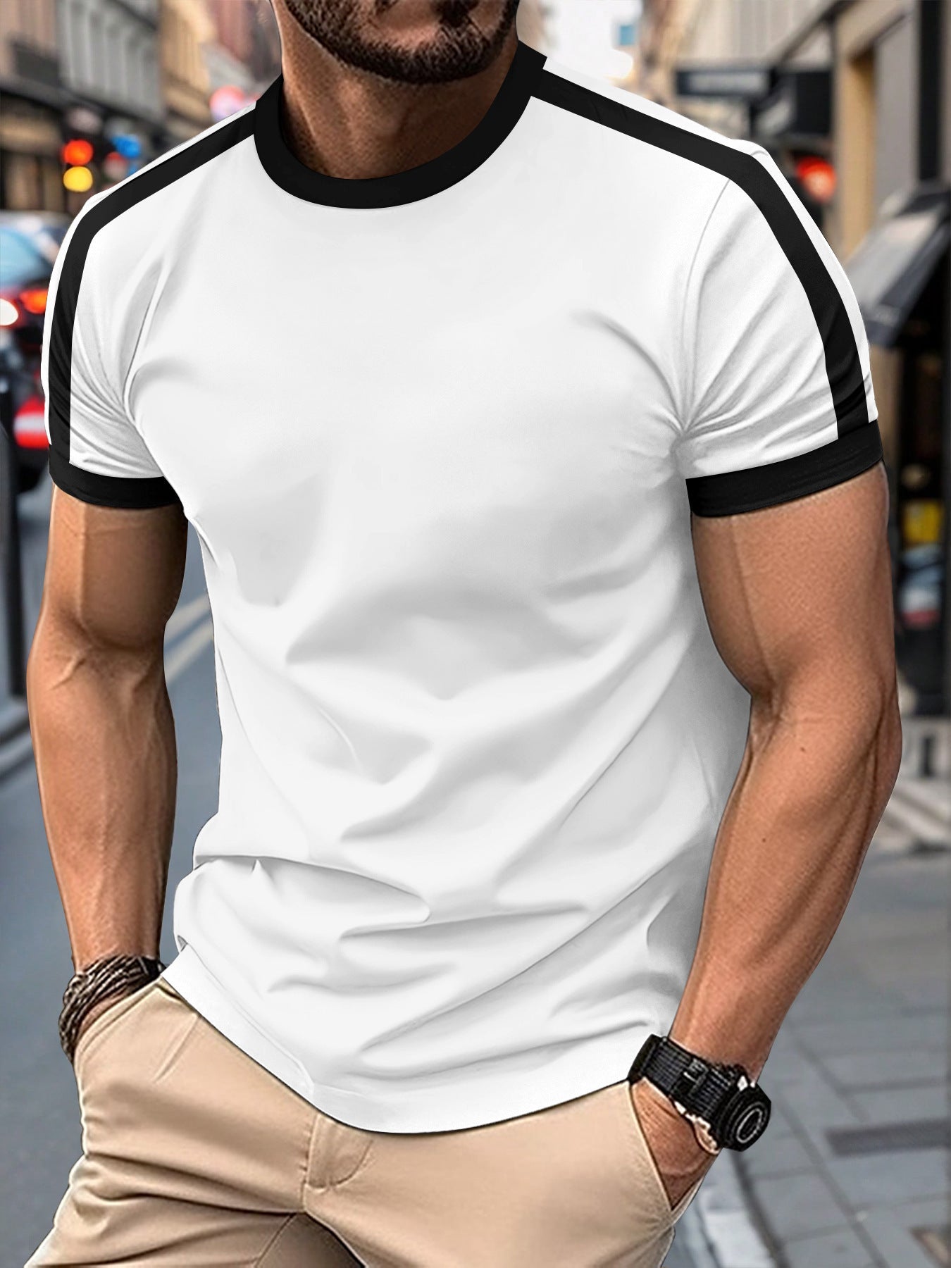 Mens Casual Short-sleeve Sports T-shirt