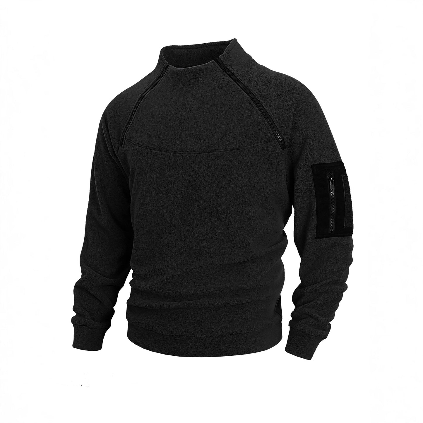 Stand Collar Long Sleeve Pullover Leisure Coral Fleece Coat Men