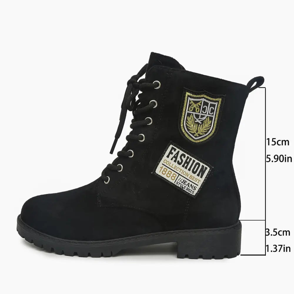 Fashion Lace-up Chunky Heels Boots Winter Round Toe Shoes For Women - 4