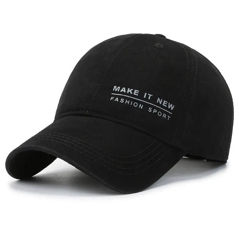 Fashion Letter Printing Baseball Cap Outdoor Casual Sunshade - Black / Adjustable