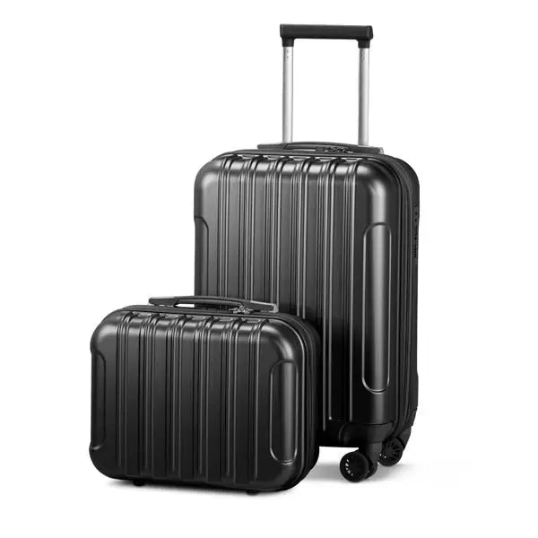 FCH Vertical Pattern 2-Piece Set 20 Inch Expandable With 14 Inch Suitcase ABS PC Trolley Case 14in 20in Silent Wheels