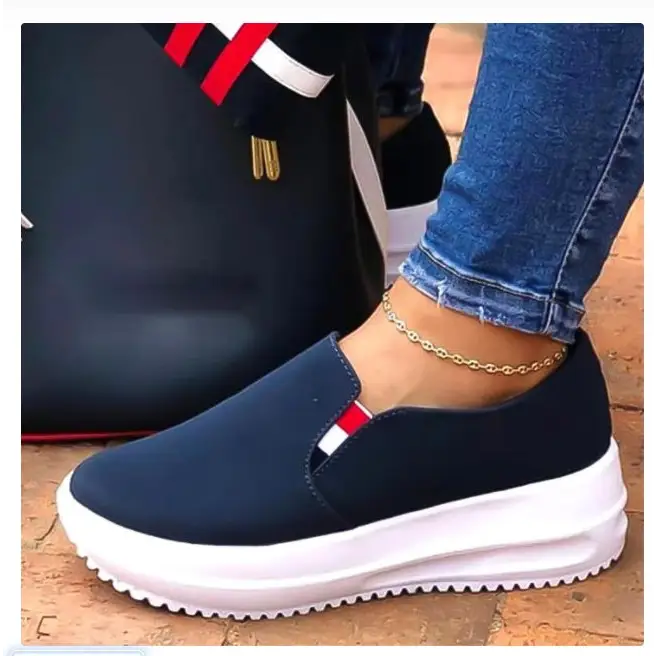 Flat Heel Low-cut Round Toe Solid Color Casual Viscose Ladies Single Shoes - Blue / 35