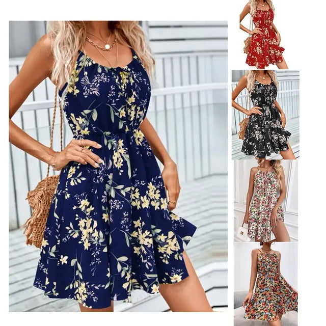 1 Pack Of Floral Print Suspender Dress