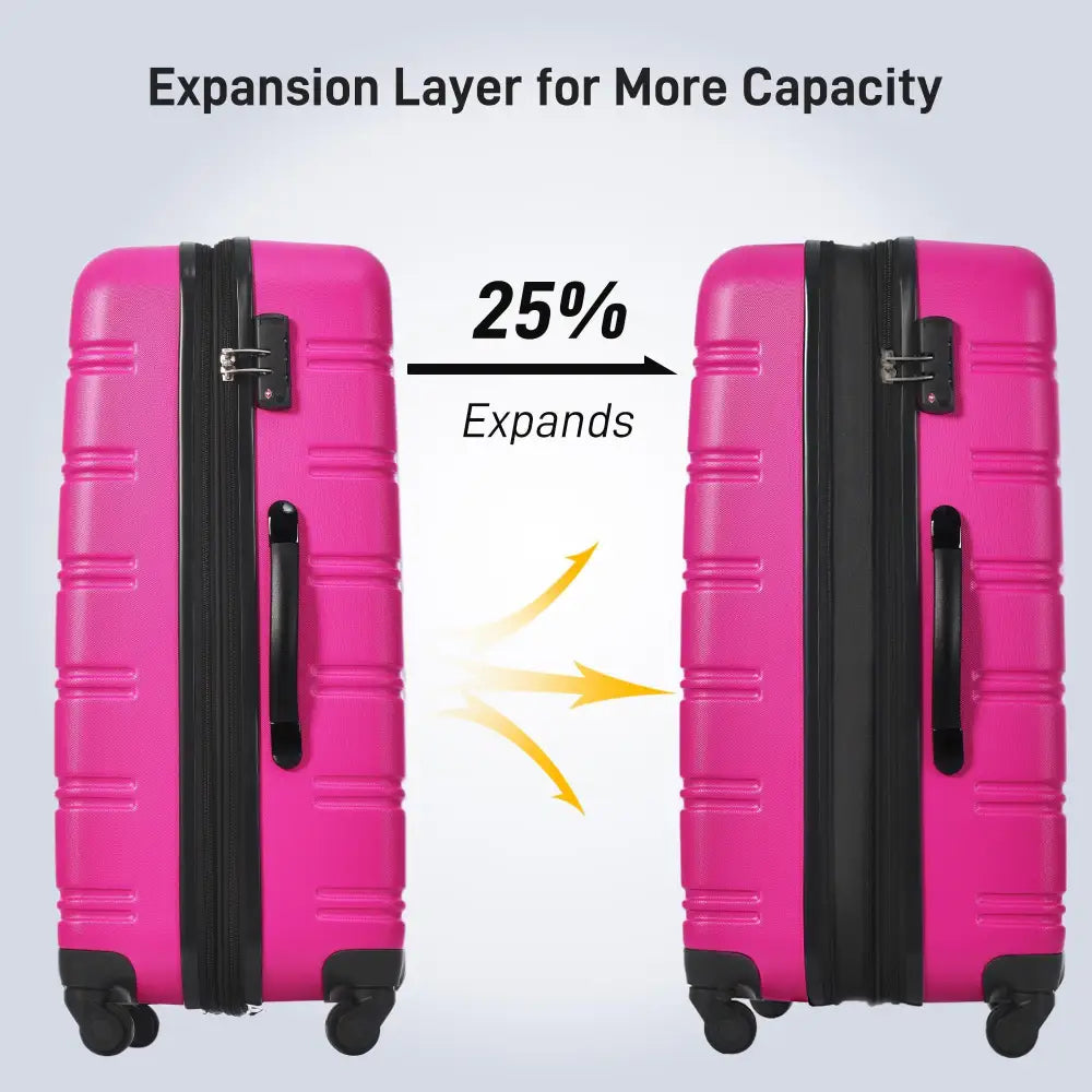Hardshell Suitcase Set Of 4 Pieces Light 16 Inches 20 Inches 24 Inches 28 Inches Luggage Case. - Rose red - 5