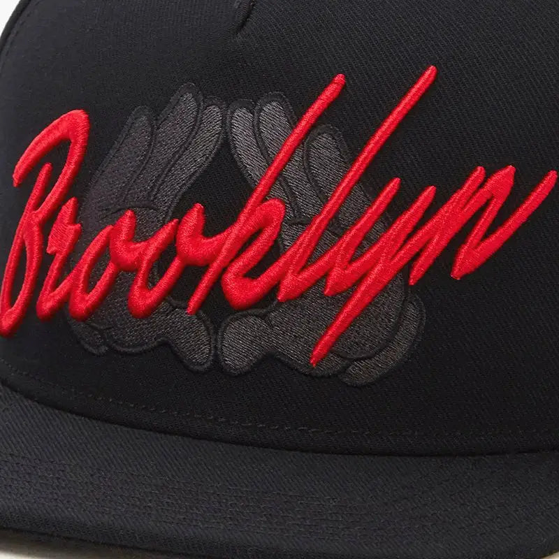 Hat Embroidered Peaked Casual Baseball Cap - Black / Adjustable