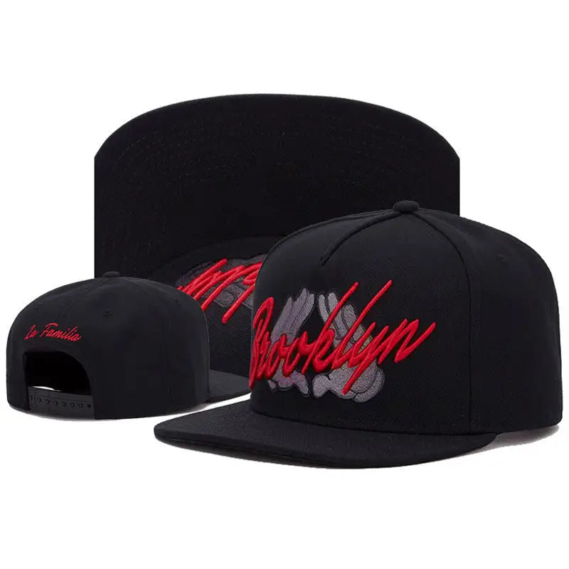 Hat Embroidered Peaked Casual Baseball Cap - Black / Adjustable