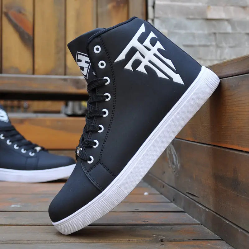 High top sneakers men Martin boots - Black / Size45