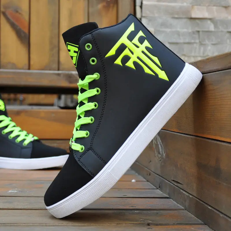 High top sneakers men Martin boots - Green / Size45