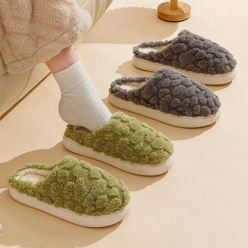 Home Fuzzy Slipper Unisex Cartoon Winter Plush Slipper Anti-Skid Soft Soled Cotton Shoes Comfy Outdoor Couple Slippers Beyond Trends Hub