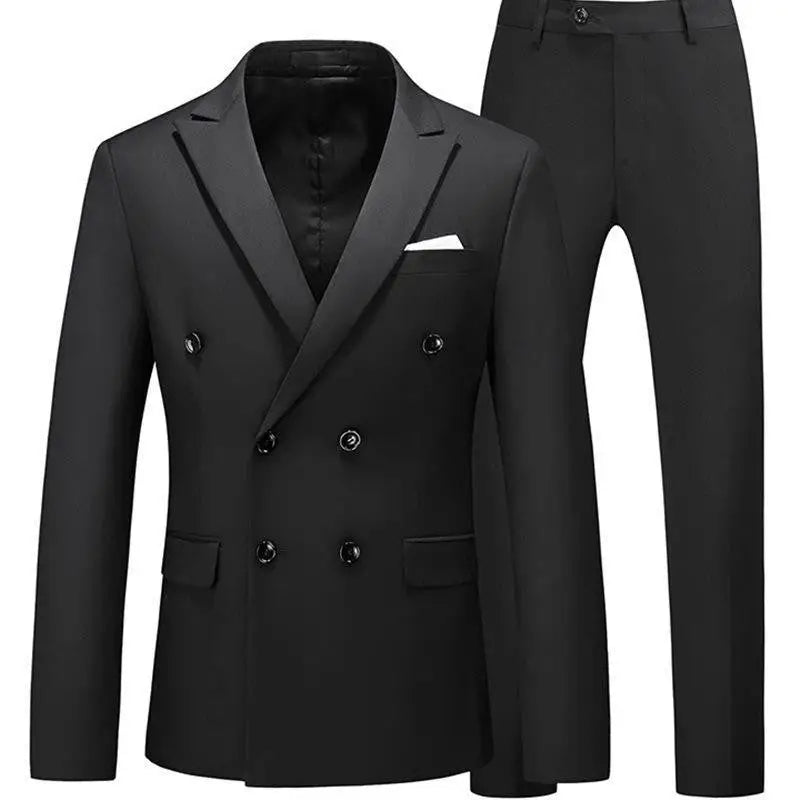Men 2 Pieces Slim Fit Casual Tuxedo Suit Male Suits Set - Beyond Trends Hub