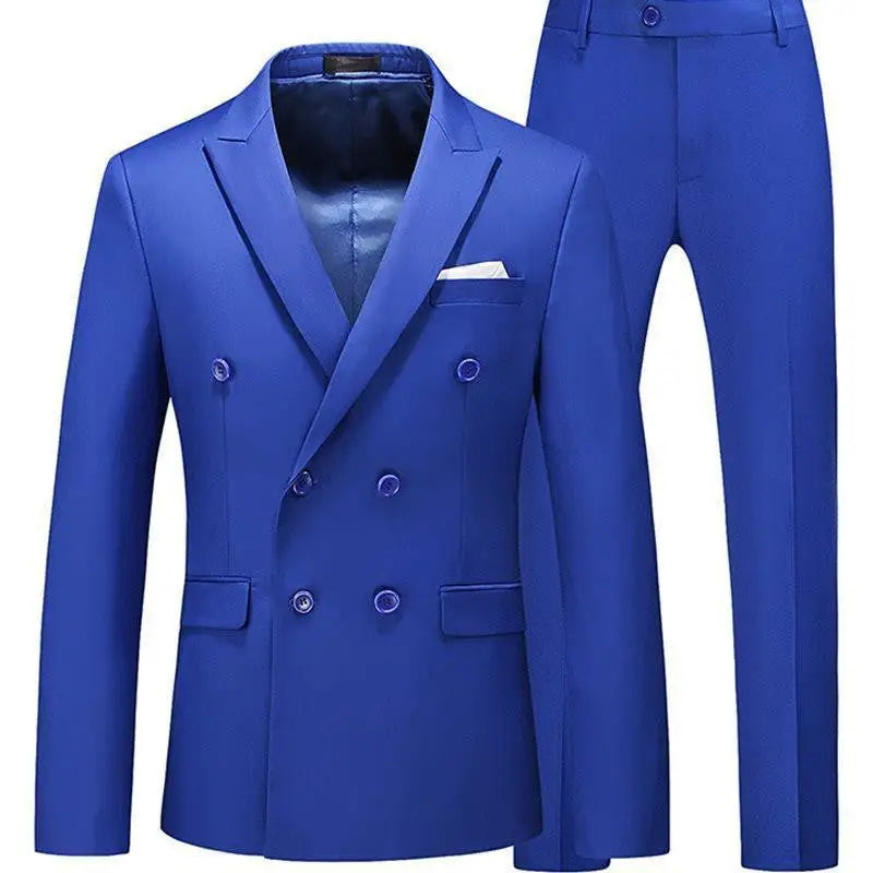 Men 2 Pieces Slim Fit Casual Tuxedo Suit Male Suits Set - Beyond Trends Hub
