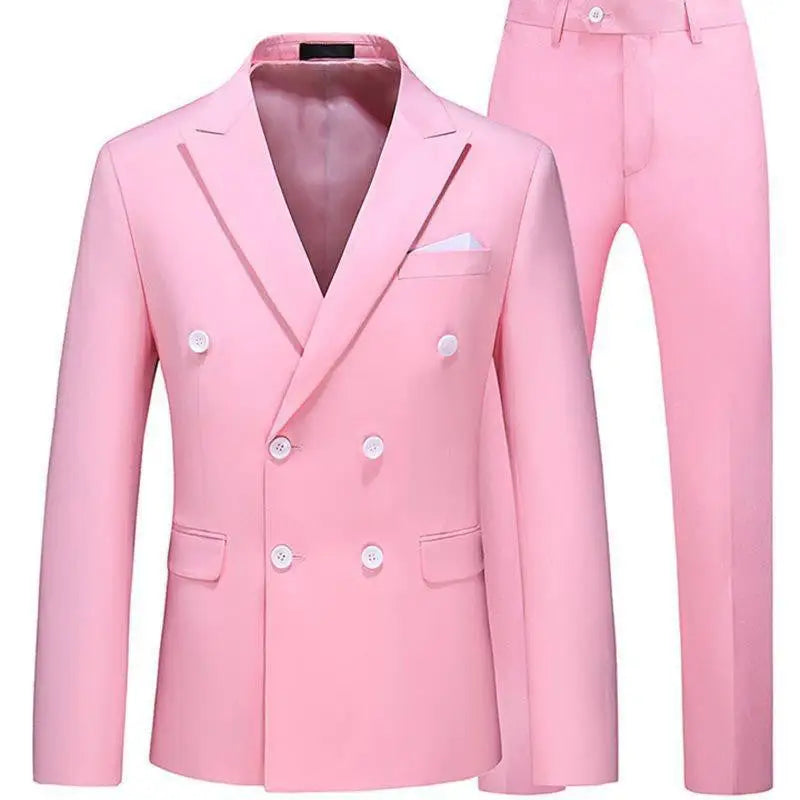 Men 2 Pieces Slim Fit Casual Tuxedo Suit Male Suits Set - Beyond Trends Hub