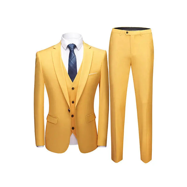 1 Button Jacket  Men's 3-piece suit – perfect for weddings, office & formal events.