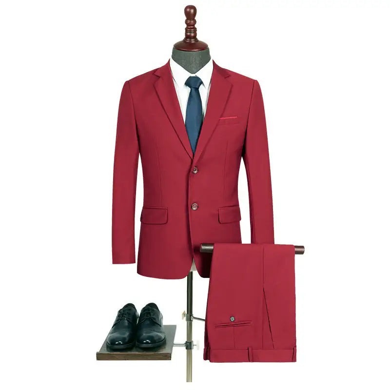 Men's Casual Business Suit Two-piece Suit Plus Size Work Ball Suit Men - Beyond Trends Hub
