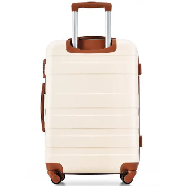 New Luggage Set With 3 ABS Hard Shells - Ivory and brown - 5