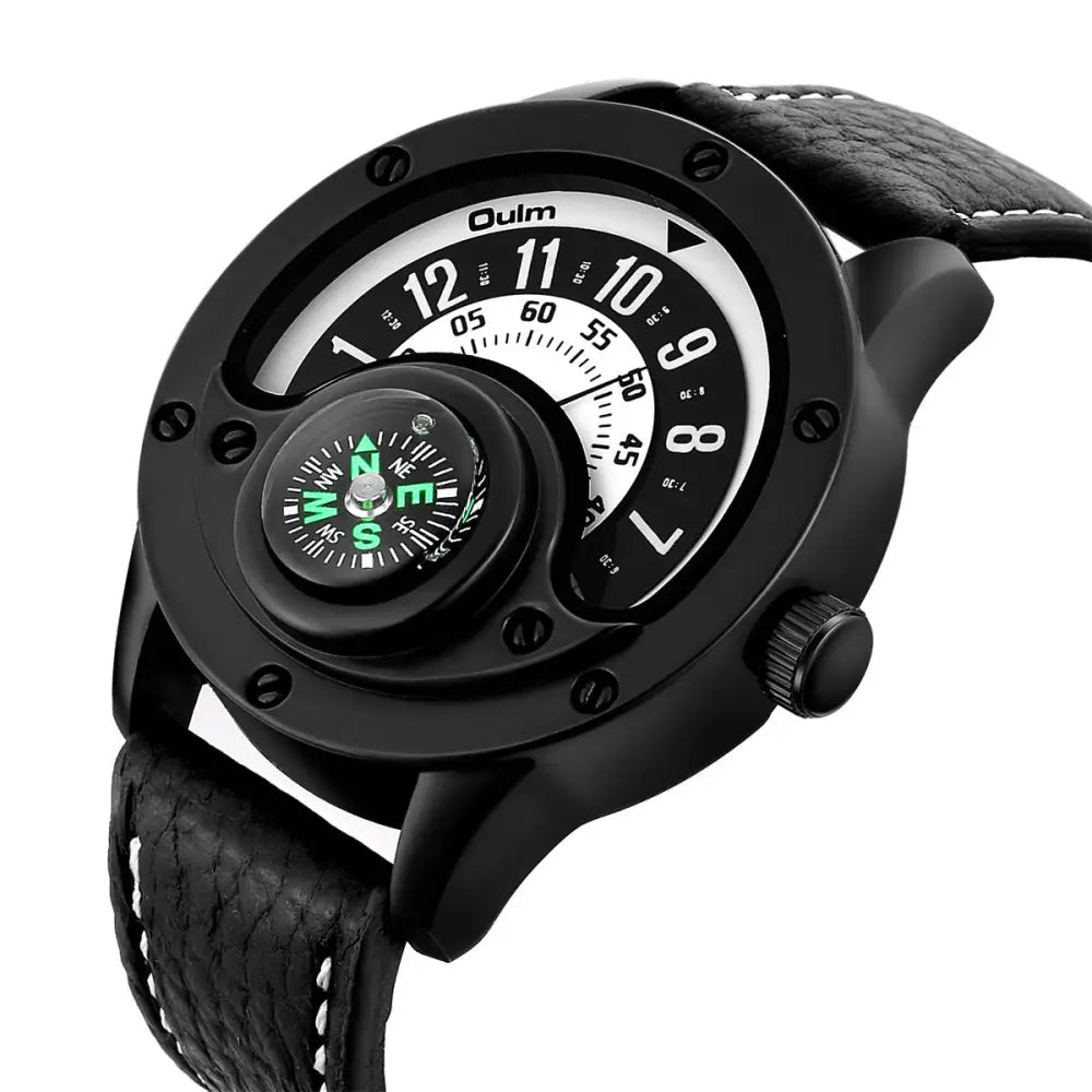 New Sport Watches Men Decorative Compass Unique Design Male Quartz Clock Men's Leather Strap Casual Wrist Watch - Beyond Trends Hub