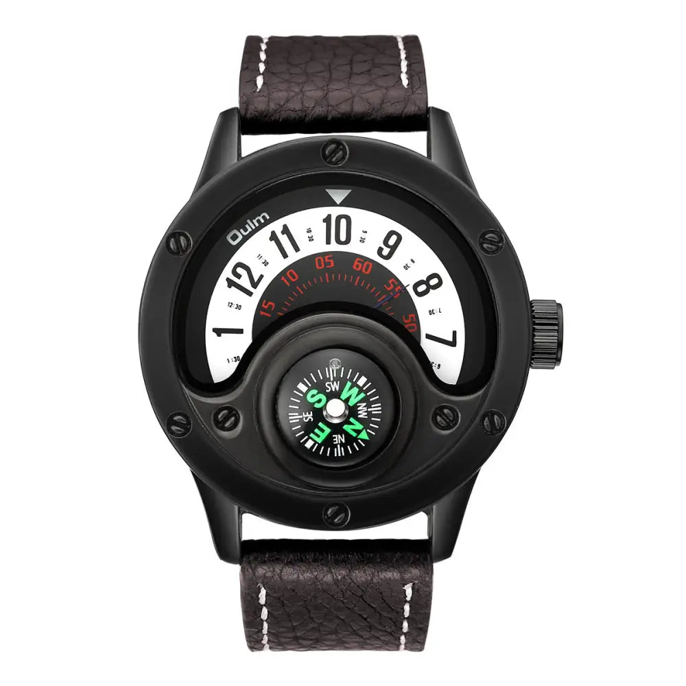 New Sport Watches Men Decorative Compass Unique Design Male Quartz Clock Men's Leather Strap Casual Wrist Watch - Beyond Trends Hub